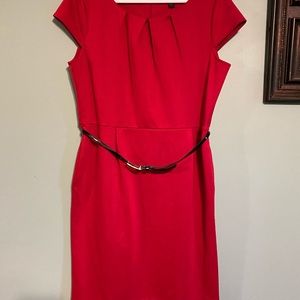 Size 14 Dana Buchman Red Short Sleeve Dress